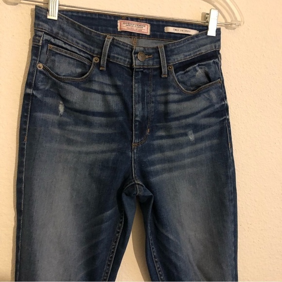 Guess Vintage 1981 Skinny Blue High Waist Jeans Women Size 27 - Picture 4 of 11